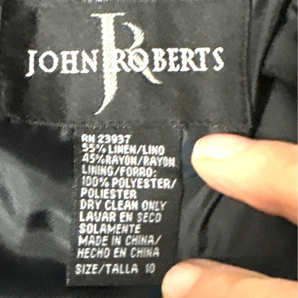 Black Sleeveless John Roberts Dress With Multicolor Polka Dot Embroidery Size 10 - Picture 3 of 6